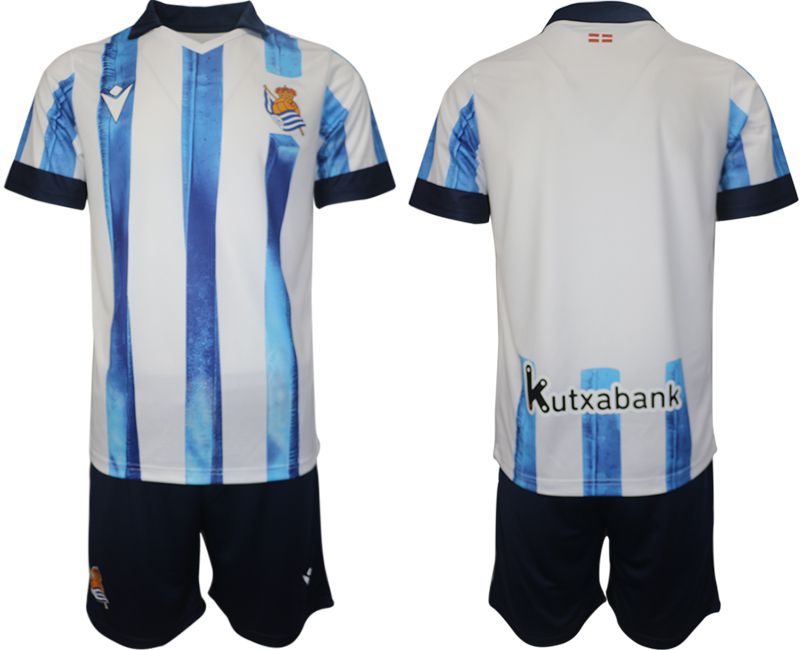 Men 2023-2024 Club Real Sociedad home blank white Soccer Jersey->youth soccer jersey->Youth Jersey